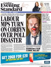 London Evening Standard () Newspaper Front Page for 25 February 2017