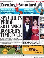 London Evening Standard () Newspaper Front Page for 25 April 2019