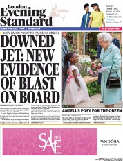 London Evening Standard () Newspaper Front Page for 25 May 2016