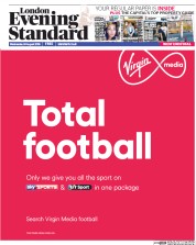 London Evening Standard () Newspaper Front Page for 25 August 2016