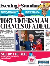 London Evening Standard () Newspaper Front Page for 25 August 2018