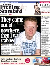 London Evening Standard () Newspaper Front Page for 26 November 2012