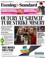 London Evening Standard () Newspaper Front Page for 26 November 2018