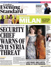 London Evening Standard () Newspaper Front Page for 26 February 2014
