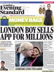 London Evening Standard () Newspaper Front Page for 26 March 2013