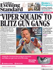 London Evening Standard () Newspaper Front Page for 26 May 2016