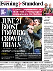 London Evening Standard () Newspaper Front Page for 26 May 2021