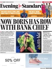 London Evening Standard () Newspaper Front Page for 26 June 2019