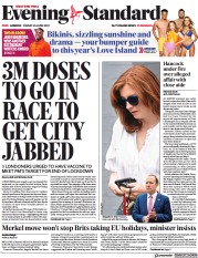 London Evening Standard () Newspaper Front Page for 26 June 2021