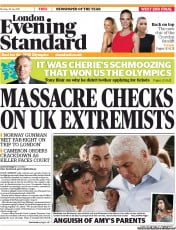 London Evening Standard () Newspaper Front Page for 26 July 2011