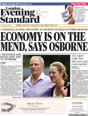 London Evening Standard () Newspaper Front Page for 26 July 2013