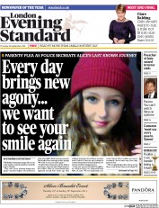 London Evening Standard () Newspaper Front Page for 26 September 2014