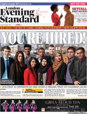 London Evening Standard () Newspaper Front Page for 27 October 2012