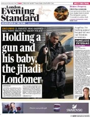 London Evening Standard () Newspaper Front Page for 27 November 2014