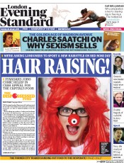 London Evening Standard () Newspaper Front Page for 27 January 2015