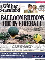 London Evening Standard () Newspaper Front Page for 27 February 2013