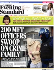 London Evening Standard () Newspaper Front Page for 27 February 2014