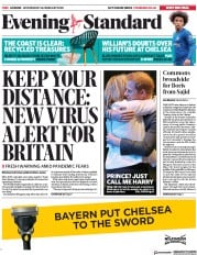 London Evening Standard () Newspaper Front Page for 27 February 2020