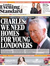 London Evening Standard () Newspaper Front Page for 27 March 2014