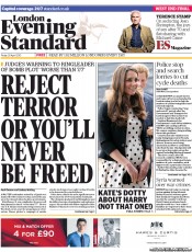 London Evening Standard () Newspaper Front Page for 27 April 2013
