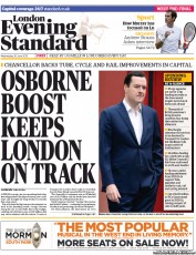 London Evening Standard () Newspaper Front Page for 27 June 2013