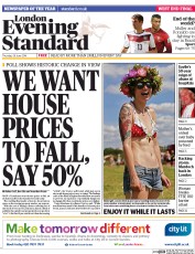 London Evening Standard () Newspaper Front Page for 27 June 2014