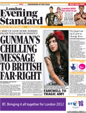 London Evening Standard () Newspaper Front Page for 27 July 2011