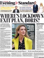 London Evening Standard () Newspaper Front Page for 28 October 2020
