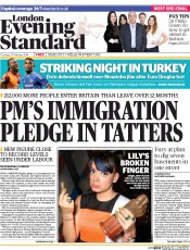 London Evening Standard () Newspaper Front Page for 28 February 2014