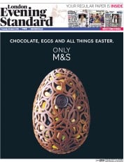 London Evening Standard () Newspaper Front Page for 28 March 2016