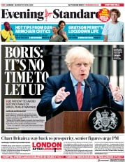 London Evening Standard () Newspaper Front Page for 28 April 2020