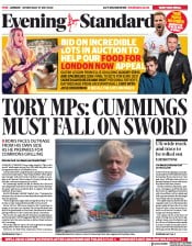 London Evening Standard () Newspaper Front Page for 28 May 2020