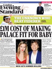 London Evening Standard () Newspaper Front Page for 28 June 2013