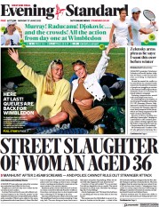 London Evening Standard () Newspaper Front Page for 28 June 2022