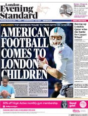 London Evening Standard () Newspaper Front Page for 29 January 2015