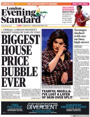 London Evening Standard () Newspaper Front Page for 29 March 2014