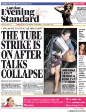 London Evening Standard () Newspaper Front Page for 29 April 2014