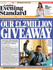 London Evening Standard () Newspaper Front Page for 29 July 2011