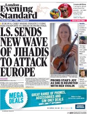 London Evening Standard () Newspaper Front Page for 29 August 2016