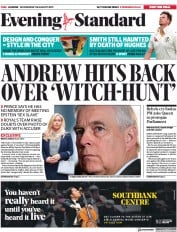 London Evening Standard () Newspaper Front Page for 29 August 2019
