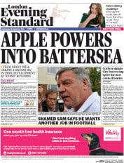 London Evening Standard () Newspaper Front Page for 29 September 2016