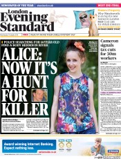 London Evening Standard () Newspaper Front Page for 2 October 2014