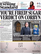 London Evening Standard () Newspaper Front Page for 2 October 2015
