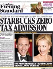 London Evening Standard () Newspaper Front Page for 2 December 2014