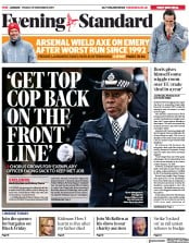 London Evening Standard () Newspaper Front Page for 2 December 2019
