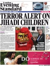 London Evening Standard () Newspaper Front Page for 2 February 2018