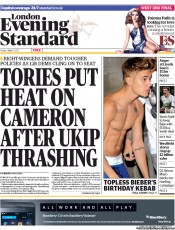 London Evening Standard () Newspaper Front Page for 2 March 2013