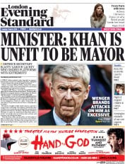 London Evening Standard () Newspaper Front Page for 2 March 2016
