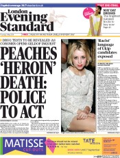 London Evening Standard () Newspaper Front Page for 2 May 2014