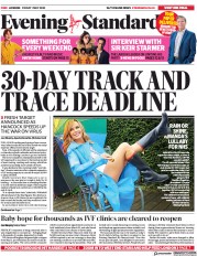 London Evening Standard () Newspaper Front Page for 2 May 2020